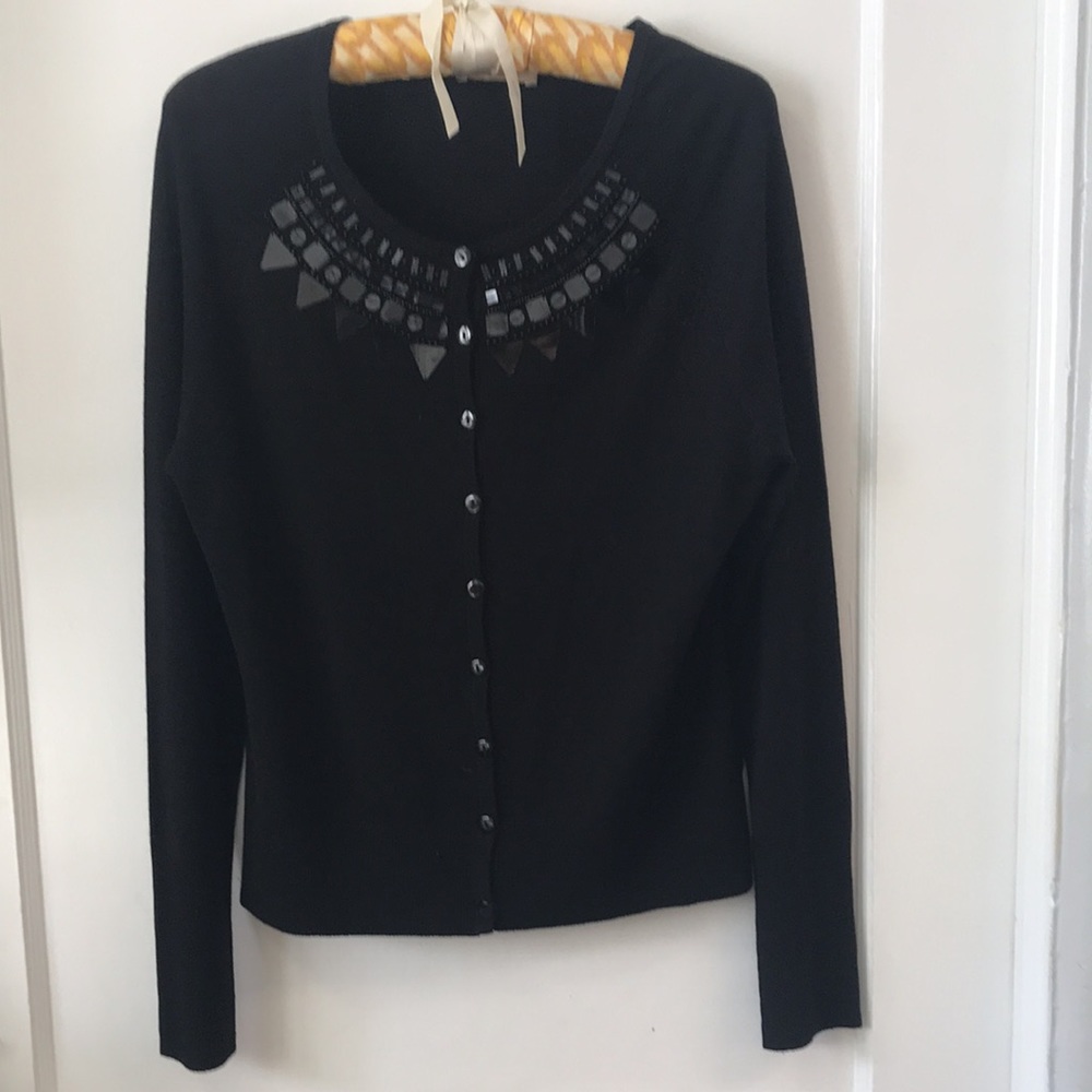 Black lightweight button down sweater